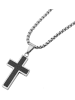 Adeliás Unisex Halskette mit Anhänger – Kreuz aus Edelstahl in silber