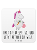 Mr. & Mrs. Panda Bierdeckel Einhorn Gemüse mit Spruch in Weiß
