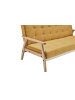 SalesFever Sofa 3-Sitzer mit Relax- und Schlaffunktion und Strukturstoff in Senfgelb