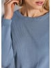 MADELEINE Schlichter Baumwollpullover mit Rundhals in rauchblau