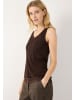 More & More schmales Rippentop mit Spitzenborte in espresso brown