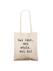 Mr. & Mrs. Panda Henkeltasche Spruch Sei du Mutig mit Spruch in Creme
