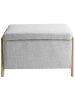 Beliani Bettbank EDLAND in Grau/Braun - (W) 75 x (H) 44 x (L) 43 cm