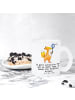 Mr. & Mrs. Panda Teetasse Fuchs Federball spielen mit Spruch in Transparent