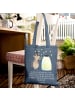 Mr. & Mrs. Panda Tote Bag Maus Sterne mit Spruch in Indigo Blue
