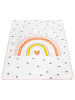 KADIMA DESIGN Kinderteppich waschmaschinenwaschbar Regenbogen Kinderzimmer in Creme