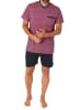 NORMANN Schlafanzug kurzarm Shorty Pyjama - 66948 in bordeaux
