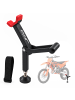 relaxdays Motorrad-Ständer in Schwarz/ Rot - (B)15,5 x (H)35-41 x (T)5 cm