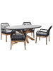 Beliani 5-tlg Gartentisch Set ORISTANO in Grau/Schwarz/Braun