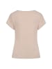 Cloud5ive Cloud5ive Viskose T-Shirt mit Ärmelumschlag und Rundhals in beige