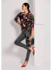 MADELEINE Sommerliche Strickjacke, Unikat-Print in schwarz / rot / multicolor