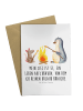 Mr. & Mrs. Panda neujahrskarte Pinguin Lagerfeuer mit Spruch in Weiß