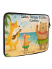 Mr. & Mrs. Panda Laptop Tasche Waldtiere Aloha Design mit Spruch in Weiß