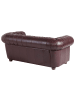 others SOFA 2-Sitzer Kalea Bezug Wischleder Buche nussbaum dunkel / rot