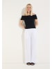 More & More luftig-leichte, weite Leinenhose in white