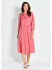 GOLDNER Luftiges Hemdkleid mit Knopfleiste, Midi in koralle