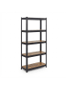 relaxdays Schwerlastregal in Schwarz/Braun - (B)75 x (H)180 x (T)30 cm