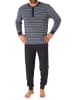 NORMANN Frottee Pyjama Schlafanzug Bündchen Streifen - 67659 in hellblau