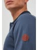 BLEND Langarm-Poloshirt in blau