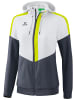 erima Squad Tracktop Jacke mit Kapuze in weiss/slate grey/bio lime