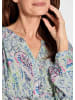 GOLDNER Kurzgröße:  Blusenshirt Florale Druckbluse mit V-Ausschnitt in hellblau / gemustert