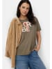 Camel Active T-Shirt aus reiner Baumwolle in Graugrün