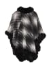 Usha Women Poncho in Grau Mehrfarbig