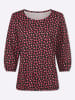 Sieh an! 3/4-Arm-Shirt in schwarz-pink-bedruckt