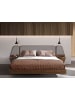 Angel Cerdá Bett 7175 in Grau / Walnuss – (B)296 x (H)209 x (T)110 cm