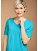 GOLDNER T-Shirt Halbarm Basic-Shirt aus Baumwolle in türkis