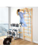 COSTWAY Sprossenwand Klettergerüst Indoor Kletterwand in Hellbraun