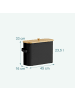relaxdays Toilettenpapier Aufbewahrung in Schwarz - (B)45 x (H)33 x (T)16 cm