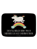 Mr. & Mrs. Panda Bad Fußmatte Einhorn Regenbogen mit Spruch in Schwarz