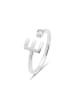 Luxenter Ring aus 925er Sterlingsilber mit Zirkonia, rhodiniert – Alphabet