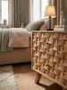 KADIMA DESIGN Nachtkonsole REWA 44x61x35cm Massivholz Nachtschrank Hoch,