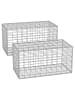 SONGMICS 2er-Set: Gabione in Silbern - (B)100 x (H)50 x (T)50 cm