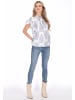 usha FESTIVAL Women Blouse in blue offwhite