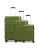 D&N Travel Line 4700 4 Rollen Kofferset 3-teilig mit Dehnfalte olive green