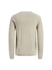 Jack and Jones JJEHILL Knit Crew Neck in Sand