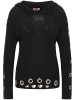 myMo ROCKS Damen Pullover Mit Kapuze in Schwarz