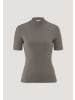 Hessnatur Hessnatur Mock-Neck Shirt Slim aus Bio-Baumwolle in silbergrün