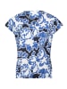 BETTY & CO Blusenshirt mit Gummizug in Weiß/Dunkelblau