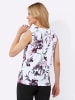 Sieh an! Shirttop in weiß-magenta-bedruckt