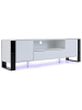ABRIHOME Moderner TV-Schrank in Hochglanz-Weiß mit LED & Stauraum