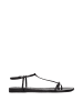 Jil Sander Schwarz Leder Flip-Flop Sandalen