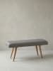 KADIMA DESIGN Sitzbank Stoff / Massivholz Bank 117x51x38 cm im Retro Stil, 2er in Grau