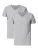 Petrol Industries 2-er Pack Basic-T-Shirt V-Ausschnitt in Grau