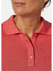 GOLDNER Kurzarm Strickpullover mit adrettem Kragen in koralle