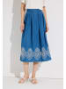 More & More softer Midi-Jeansrock, bestickt in denim