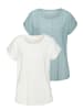 Vivance Kurzarmshirt in mint, creme